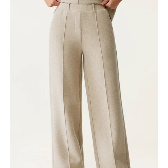 OGL FuzzLuxe High Waisted Straight Leg Pull On Pant Sz Medium Beige Stretchy Sof - Picture 8 of 15